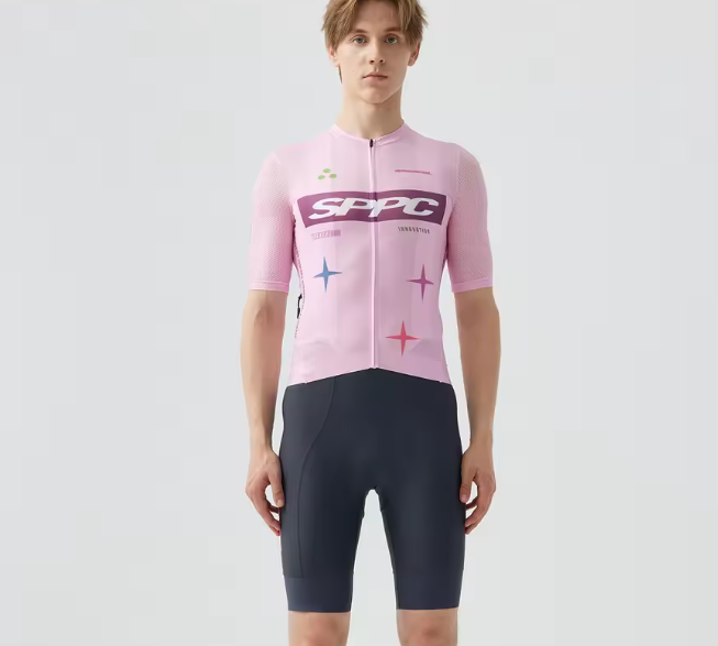 SPEXCEL Men's Italian‑Fabric Short Sleeve Cycling Jersey, Aero‑Fit UPF50+ Quick‑Dry