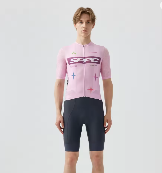 SPEXCEL Men's Italian‑Fabric Short Sleeve Cycling Jersey, Aero‑Fit UPF50+ Quick‑Dry