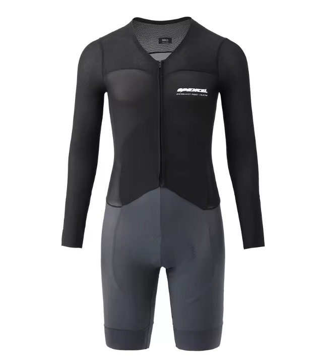 SPEXCEL  Pinnacle skinsuit aero Fit summer Long Sleeve Cycling set new supper light fabric with italy Dolomit 120kg/m3 Pad